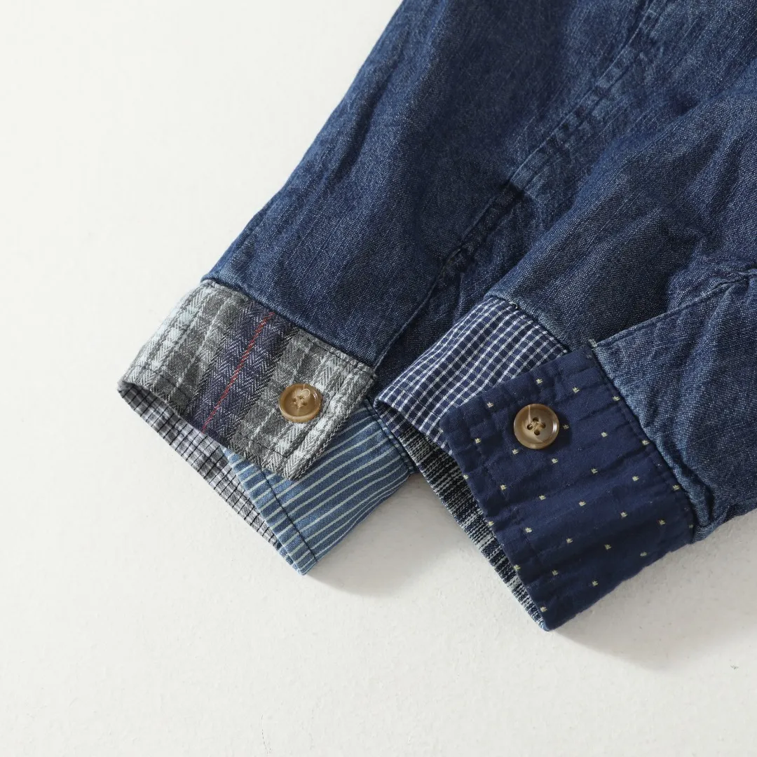 P470 #R15 Ralph Lauren Tokyo limited reversible spliced denim jacket. Catwalk style. Heavy work splicing. Tokyo limited catwalk style. Not available in China. Reversible design. Buying one is equal to buying two. The whole garment is washed and distressed. Heavy work and splicing. Maximum fabric loss. No complicated copywriting. Self-observation of details. Shipping is time-consuming and labor-intensive. If you like it, hurry up and be first to arrive. SIZE: S M L XL Length: 64/66/68/70 Bust: 116/120/124/128 Shoulder width: 52/53/54/55 Sleeve length: 57/58/59/60 Hem: 90/92/94/96 (elastic)